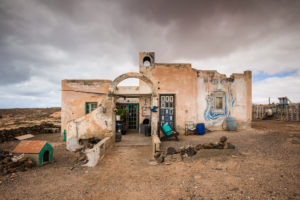 Spain, Canary Islands, Fuerteventura Island, Punto de Paso Chico, west coast desert house, NR Spain, Canary Islands, Fuerteventura Island, Punto de Paso Chico, west coast desert house, NR